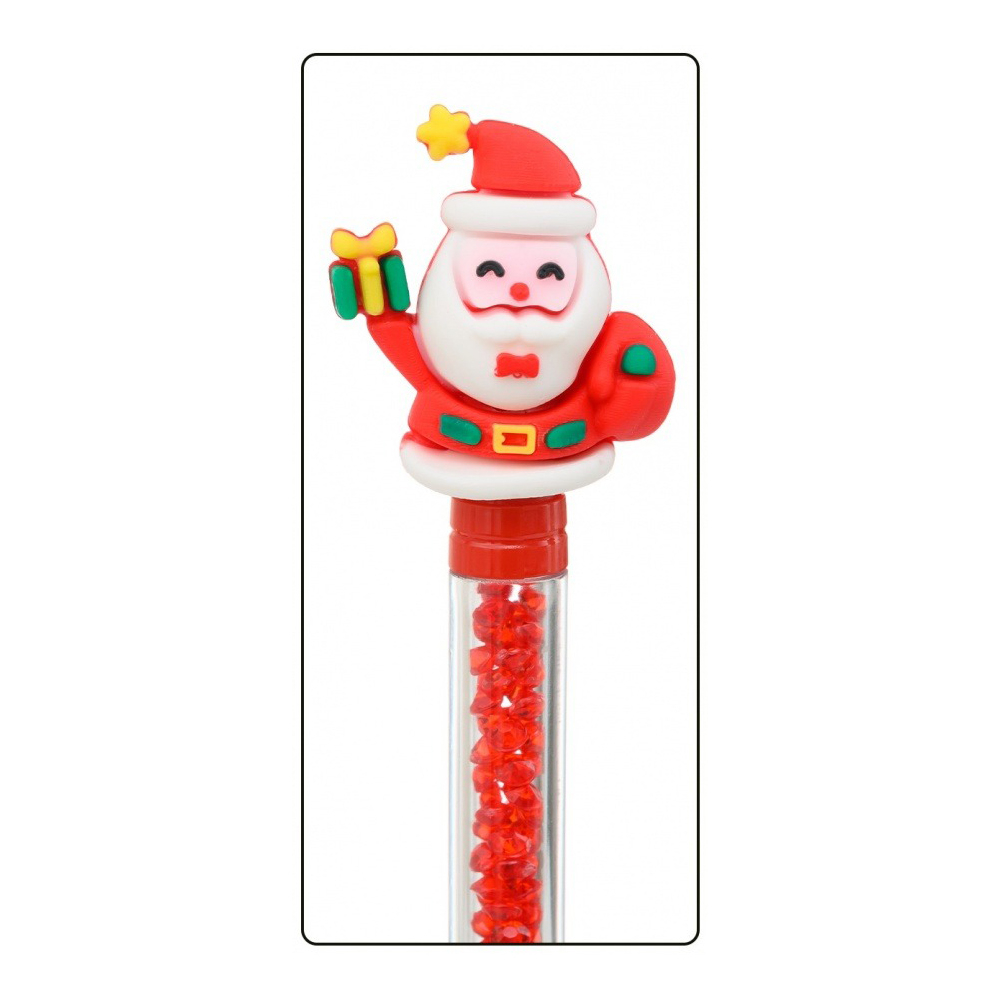 Ручка шариковая, автоматическая, Basir, синие чернила, серия "Новогодняя", с поворотным механизмом и стразами, 24 шт