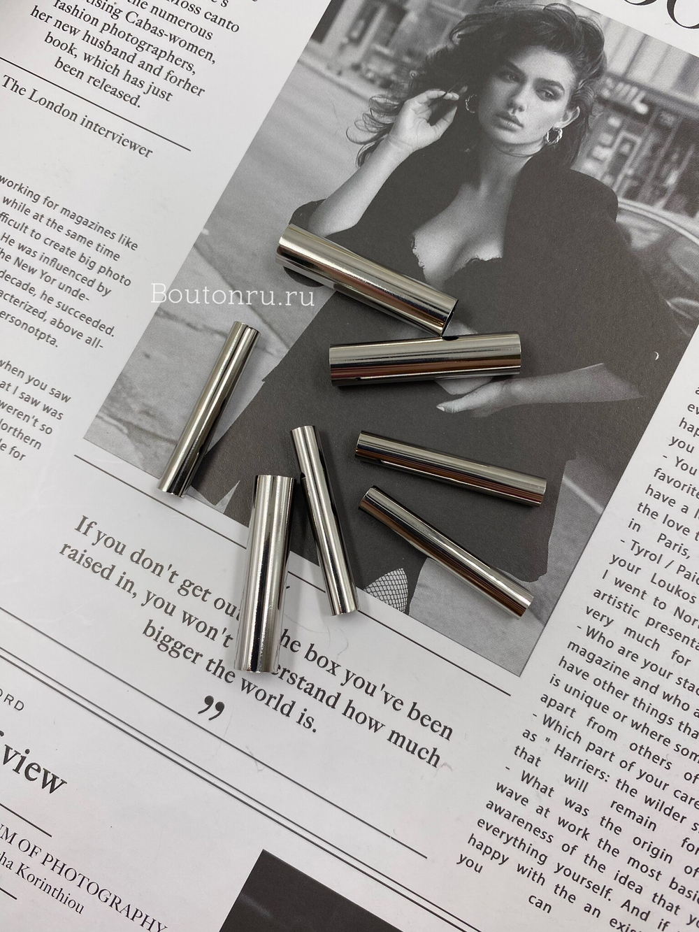 Трубочки для макраме серебристые