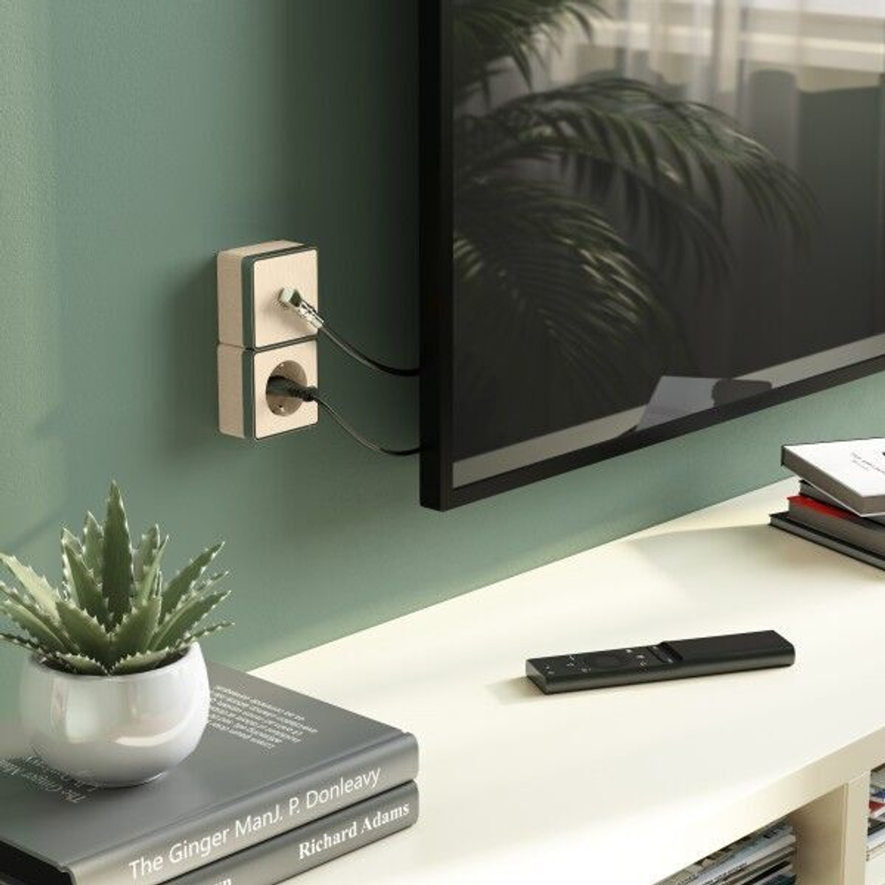 ТВ-розетка оконечная Gallant (шампань рифленый)