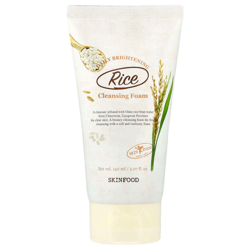 SKINFOOD, Осветляющая очищающая пенка с рисом для ежедневного применения, 150 мл (5,07 жидк. унц.)