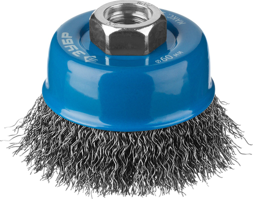 ЗУБР ″Профессионал″. Щетка чашечная для УШМ, витая стальная проволока 0,3мм, 60ммхМ14
