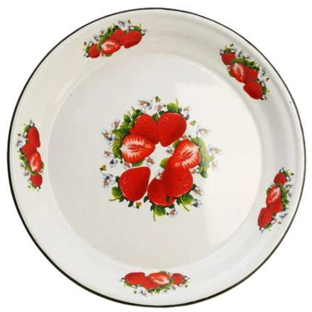 Разнос эмалированный средний клубникой