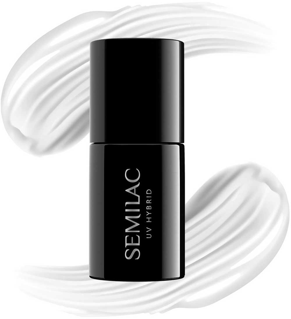 Semilac UV Hybrid Black & White - гибридный лак для ногтей, 7 ml