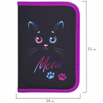 Пенал BRAUBERG 1 отделение полиэстер 21х14 см "Black Cat" (2 штуки в упаковке)