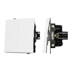 Механизм выключателя двухклавишный непроходной SWT-TENDO-MK02-PL-WH (230V, 10A) (Arlight, Белый) 054058