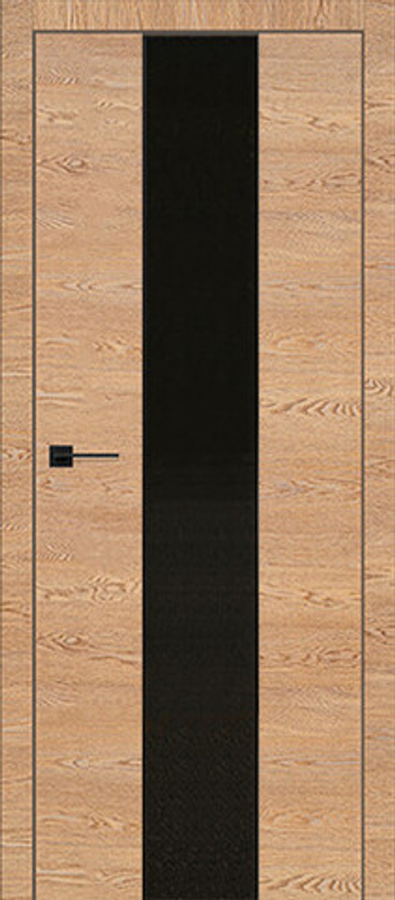 Межкомнатная дверь Turen Becker Соммер ПО ШЧ (стекло черный лакобель) Дуб пацифик поперечный