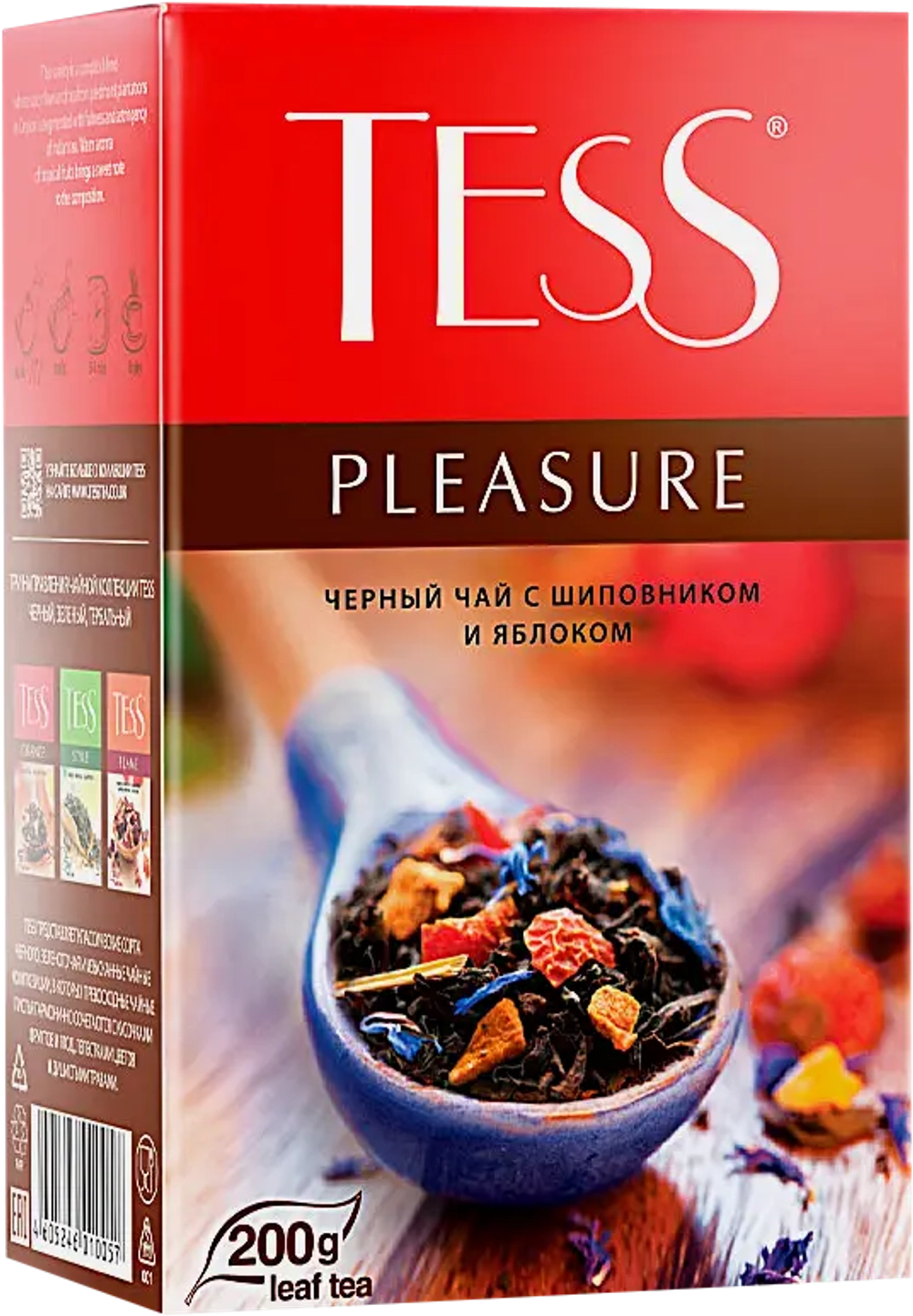 Чай черный Tess Pleasure c шиповником и яблоком 200г