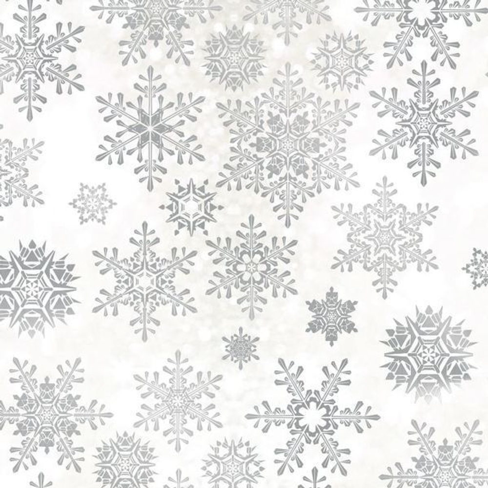 Бумага упаковочная 50х70 см «Снегопад» (1 лист), Серебро