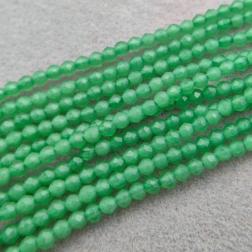 Бусины граненые с эффектом мокко, Green