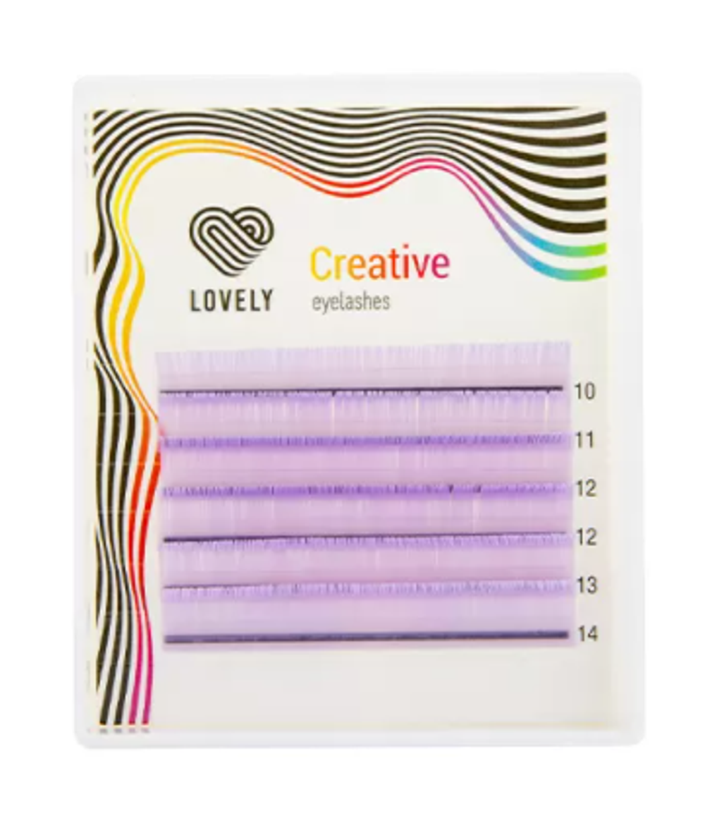 Ресницы лиловые (violet) Lovely MINI - 6 линий - MIX