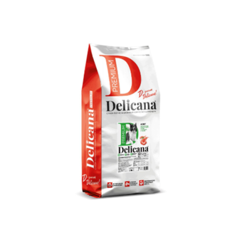 Cухой полнорационный корм для взрослых собак средних пород ягненок с рисом Delicana 15кг