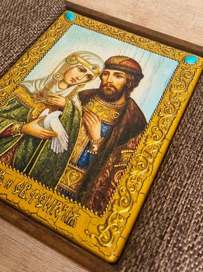 Икона Петр и Февронья 16х20 см