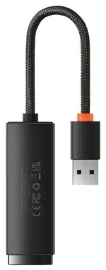 Адаптер Baseus Lite Series Portable 100 Мбит USB to HUB  (WKQX000001) (черный)