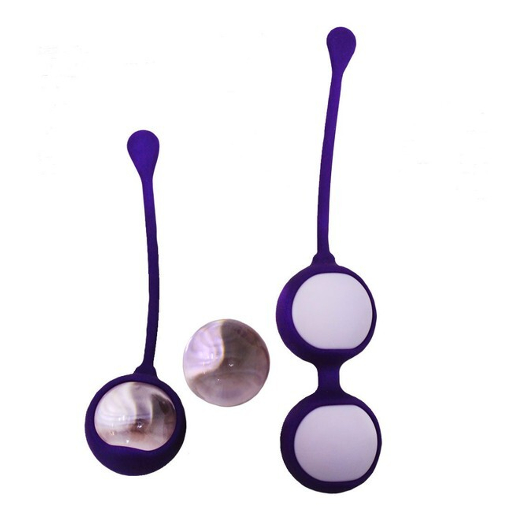 Вагинальные шарики, тренажер кегеля Cosmo Balls (Цвет: розово-фиолетовый)