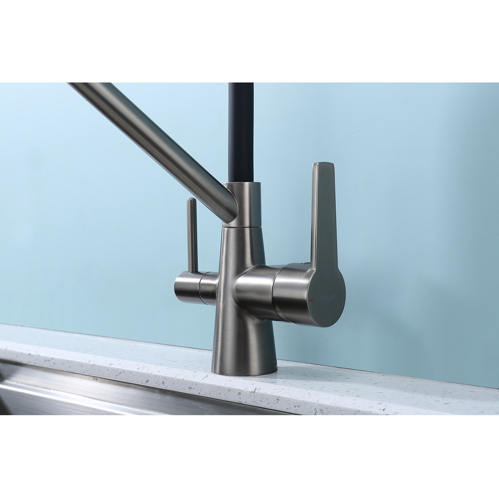 Смеситель для кухни с подключением фильтра Raglo R80.62.09, графит