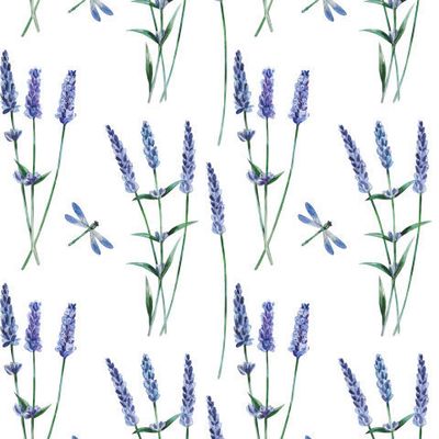 Цветы лаванды и стрекозы