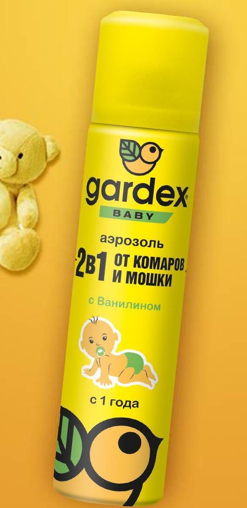 Аэрозоль от комаров и мошки Gardex Baby д/детей с 1года 80мл