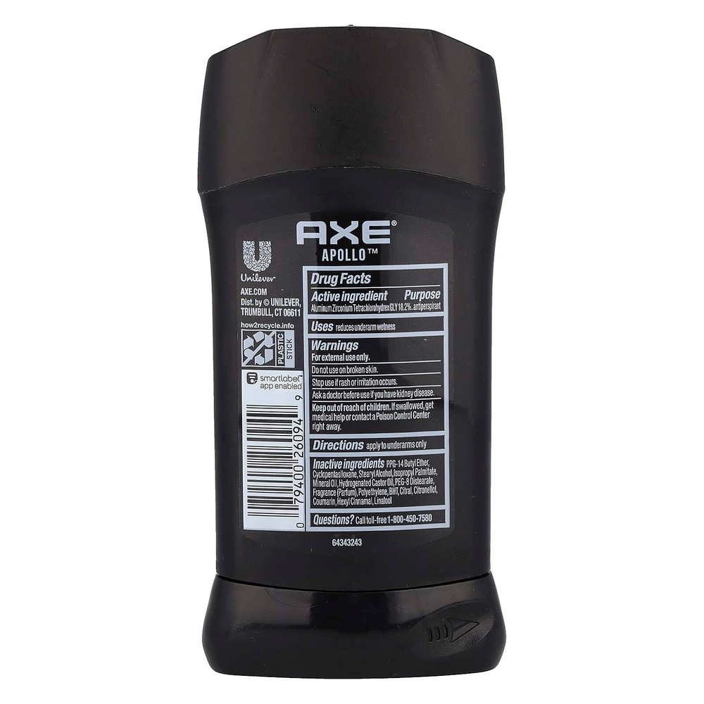 AXE, Антиперспирант, защита от пота и запаха на 48 часов, Apollo, 76 г (2,7 унции)