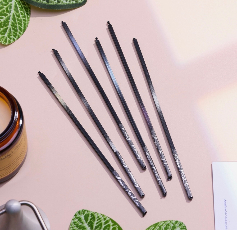 Свечи для торта, 6 штук «Фиолетовый металлик», 15 см