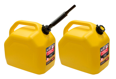 Канистра 20л для топлива REZOIL LUX (Желтая, "куб", встроенная лейка)