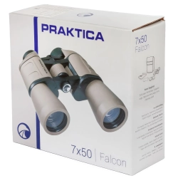 Бинокль Praktica Falcon 7x50 Sand в упаковочной коробке, вид спереди