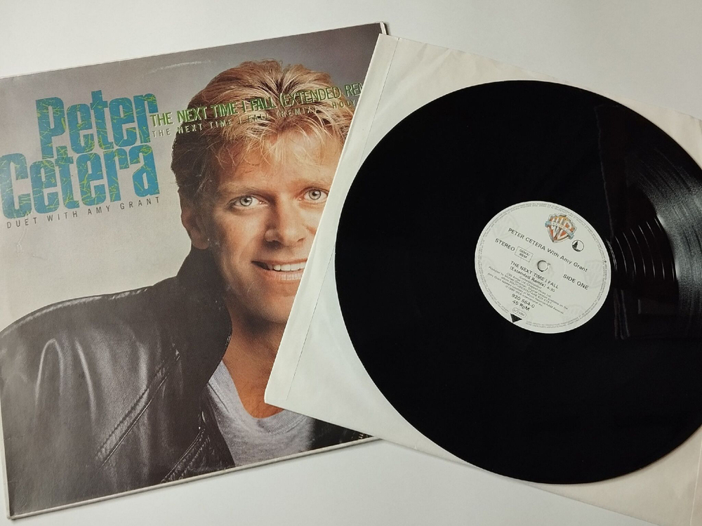 Винтажная виниловая пластинка LP Peter Cetera Duet With Amy Grant The Next Time I Fall (Extended Remix) (Germany 1986) Maxi Single 45 RPM
