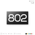 Номер на дверь 802, табличка на дверь для офиса, квартиры, кабинета, аудитории, склада, черная 120х70 мм, Айдентика Технолоджи