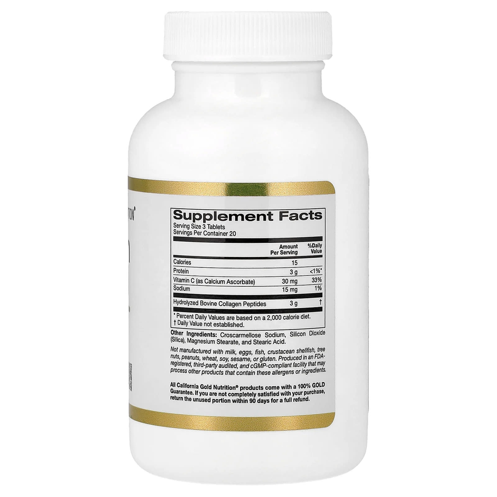 California Gold Nutrition, гидролизованный коллаген типов I и III, 3000мг, 60 таблеток (1000 мг в 1 таблетке)