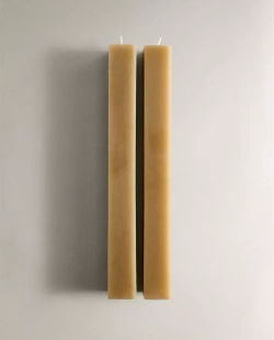 ZARA HOME НАБОР ДЕКОРАТИВНЫХ КВАДРАТНЫЙ СВЕЧЕЙ ( 2 ШТ.), ЗЕЛЕНЫЙ