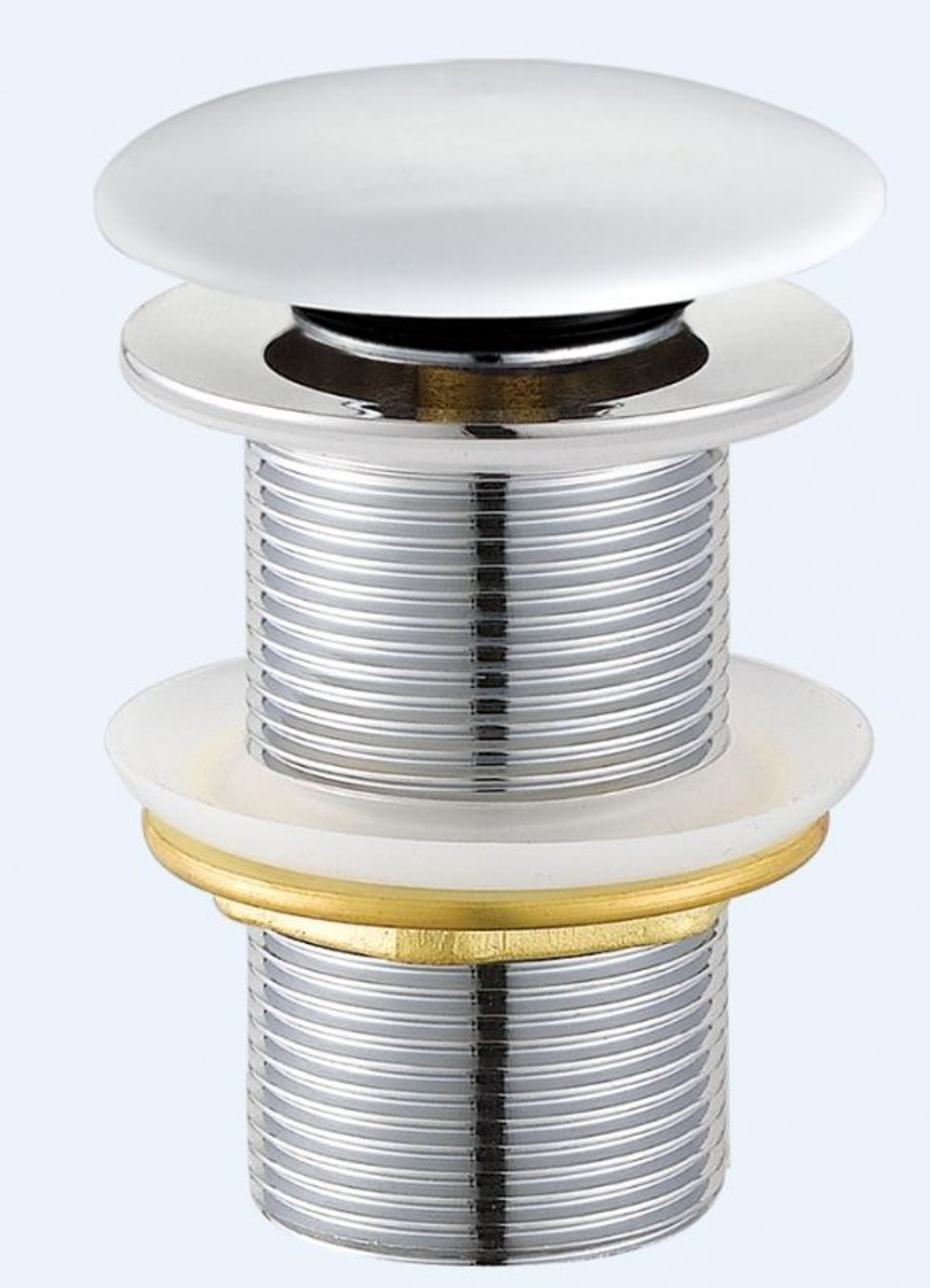 Донный клапан Cezares с системой Клик-клак без перелива с белой крышкой CZR-SC-Bi