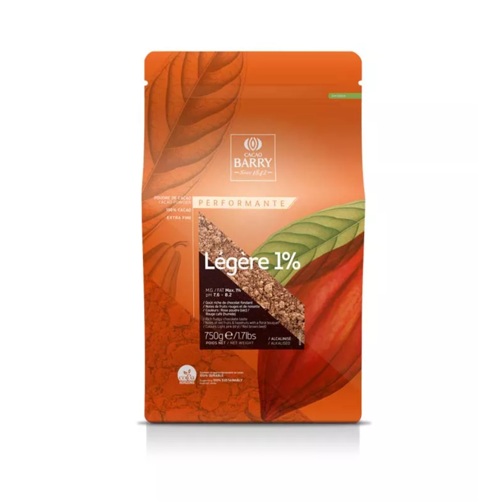 Обезжиренный какао порошок LEGERE 1% Cacao Barry, 150 гр (фас)