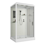 Душевая кабина Niagara Standart ST120/90/15Q (120х90х215) прямоугольник,поддон 15см,распашная,проф.белый,3 места