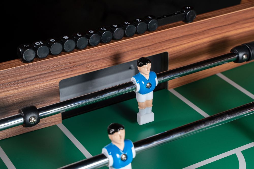 Игровой стол - футбол &quot;PlayOff&quot; (140х73х88см) коричнево-серый