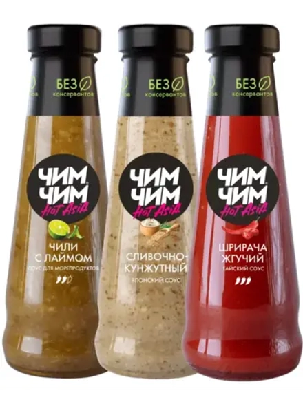 Чили с Лаймом, Сливочно-Кунжутный, Шричача 210 г * 3 шт
