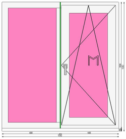 Пластиковое окно 1300 х 1200 ТермА Эко + Москитная сетка