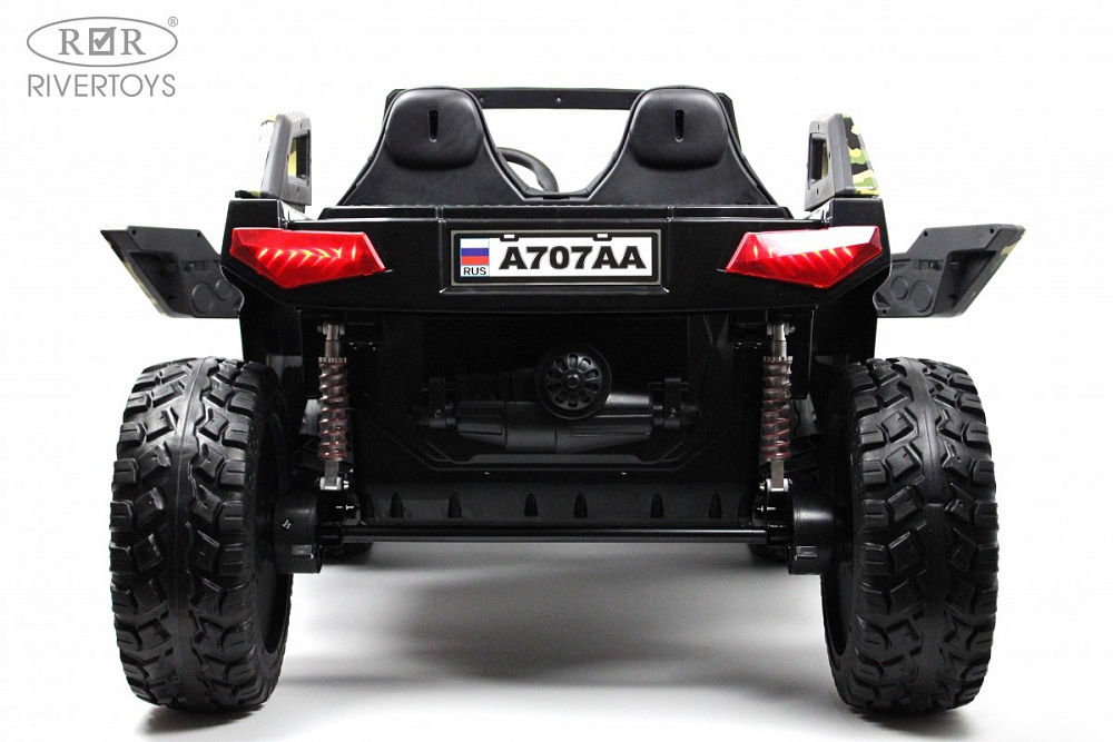 Детский электромобиль RiverToys A707AA LUX 4WD зеленый камуфляж
