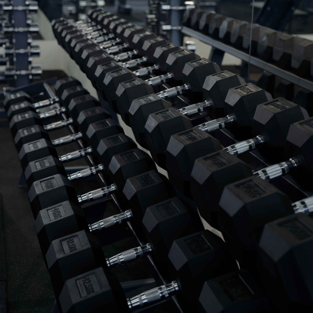 Гантель гексагональная обрезиненная PROFI-FIT 32,5 кг