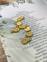 Подвеска "Раковина рельефная" золотистая 13х9,5мм