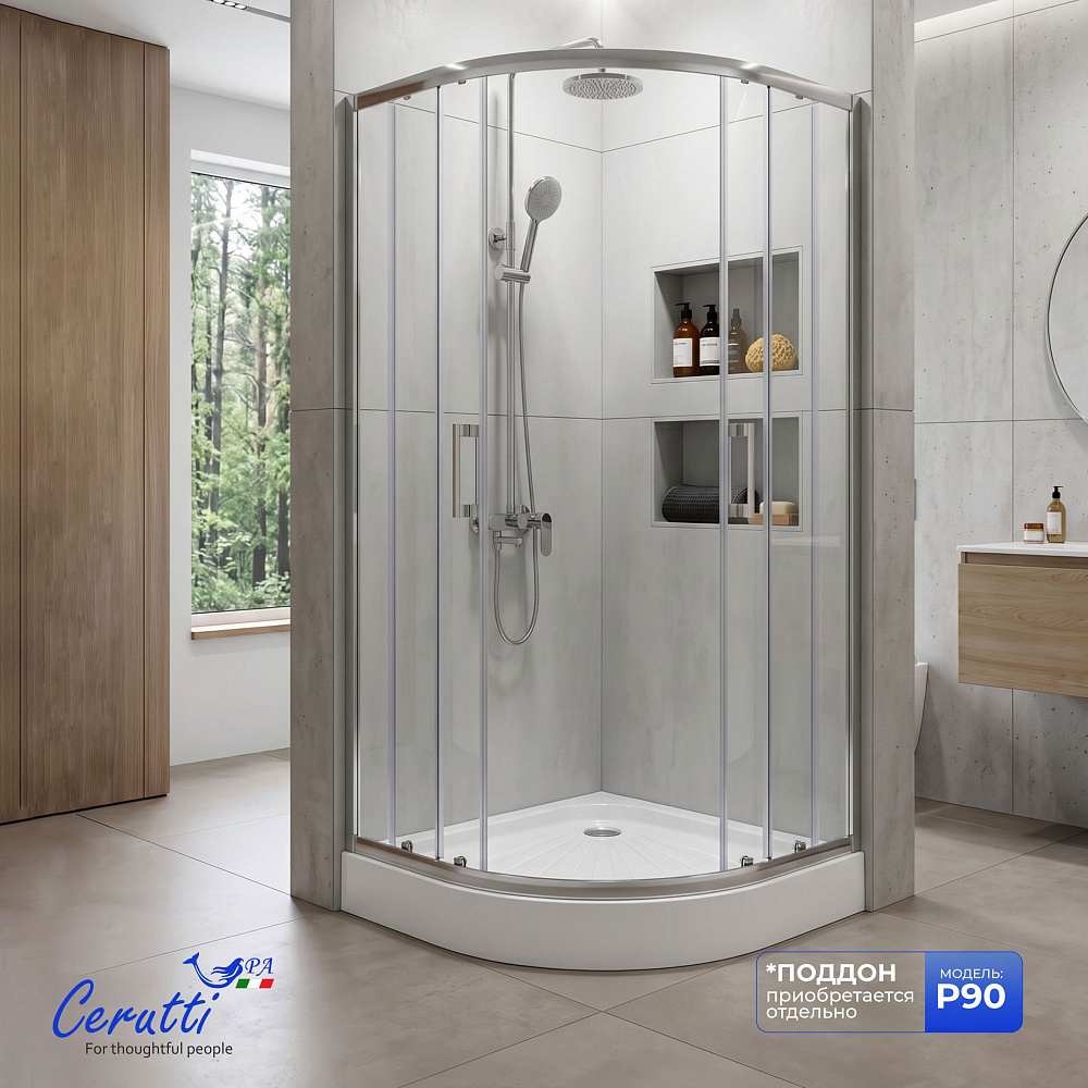 Душевое ограждение Ceruttispa ВИВА (VIVA) 90 N (90x90x195)