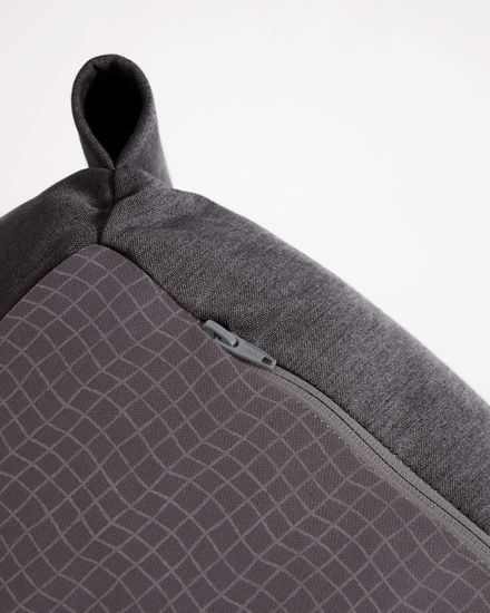 Пуф-шезлонг со спинкой Square темно-серого цвета для садового модульного дивана 165 x101см