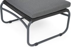 "Ането" пуф плетеный из роупа, каркас алюминий темно-серый (RAL7024) муар, роуп темно-серый круглый