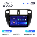 Teyes CC2L Plus 9" для Honda Civic 1996-2001 (прав)