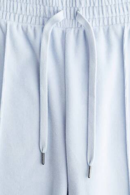 H&M Широкие велюровые брюки-джоггеры, светло-голубой