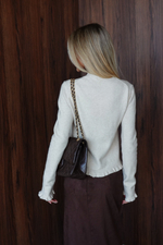 Кардиган из пряжи с кашемиром с оборкой