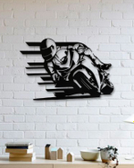 Декоративное панно на стену из металла "Мотоциклист"