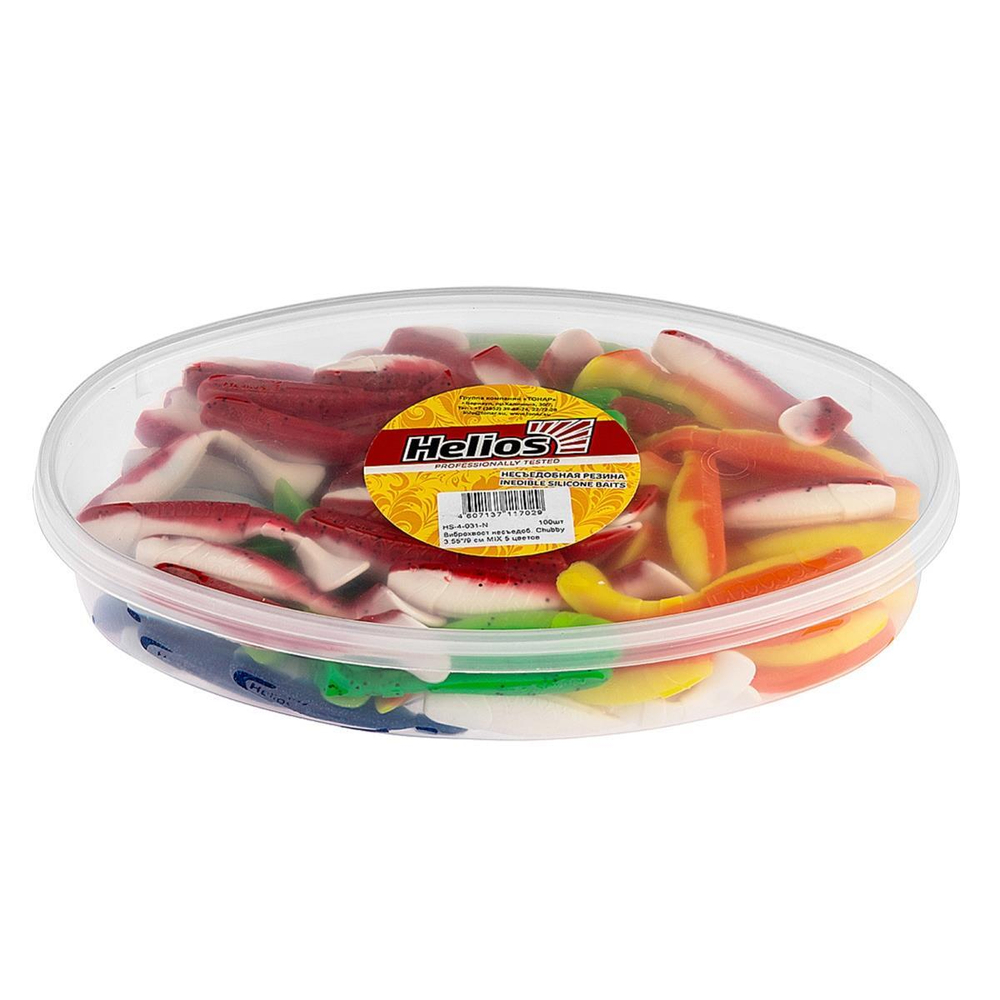 Набор приманок Chubby 3,55"/9 см MIX 5 цветов 100шт. (HS-4-031-N) Helios