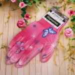 Перчатки нейлоновые «Фантазия-Бабочки» с ПВХ покрытием полуоблитые 8 р-р ДоброСад