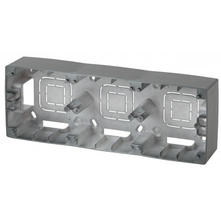 12-6103-12 ЭРА Коробка наклад. монтажа 3 поста, Эра12, графит