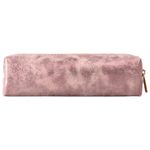 Пенал-косметичка BRAUBERG, экокожа, "Luxury", с эффектом позолоты, розовый, 21х5х6 см, 228997