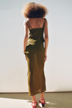 ZARA ЮБКА-ПАРЕО ИЗ ПОЛУПРОЗРАЧНОЙ ТКАНИ, МЯГКИЙ ЗЕЛЕНЫЙ